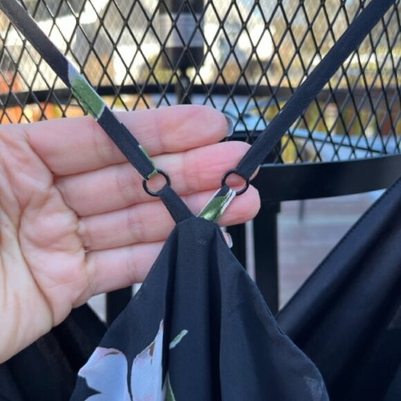 Lulus NWT All Mine Black Floral Print High-Low Lined Maxi Wrap Dress Size XS - Picture 12 of 15